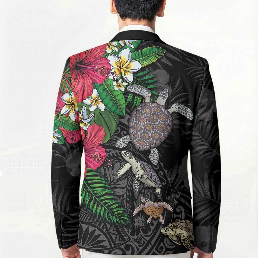 Hawaiian Tropical Plants and Turtles Blazer Polynesian Art Motifs LT03 - Polynesian Pride