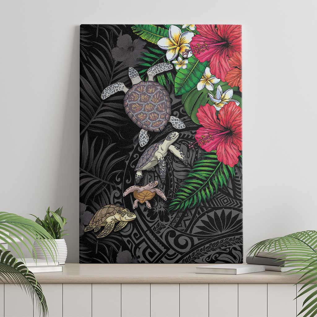 Hawaiian Tropical Plants and Turtles Canvas Wall Art Polynesian Art Motifs LT03 - Polynesian Pride