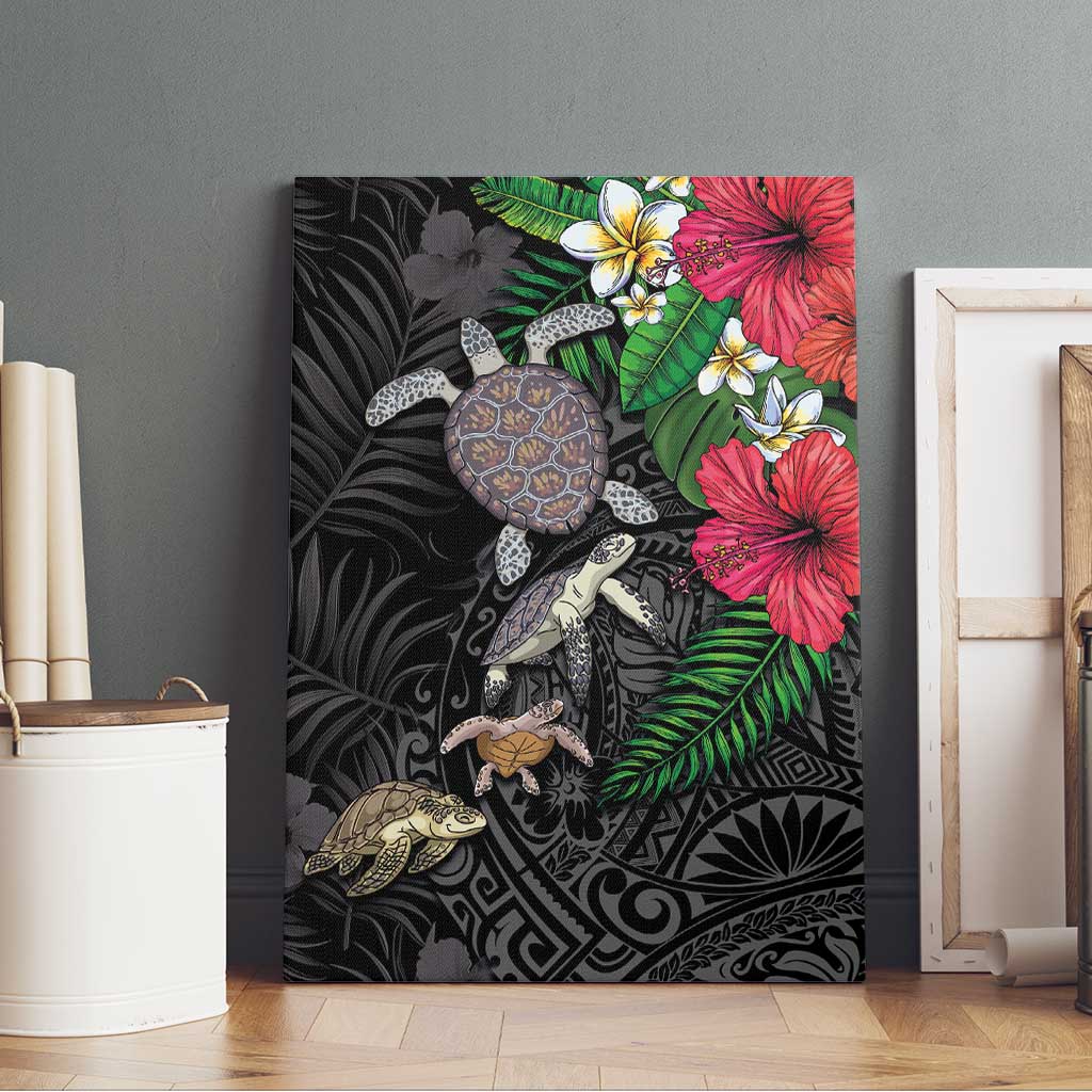 Hawaiian Tropical Plants and Turtles Canvas Wall Art Polynesian Art Motifs LT03 - Polynesian Pride