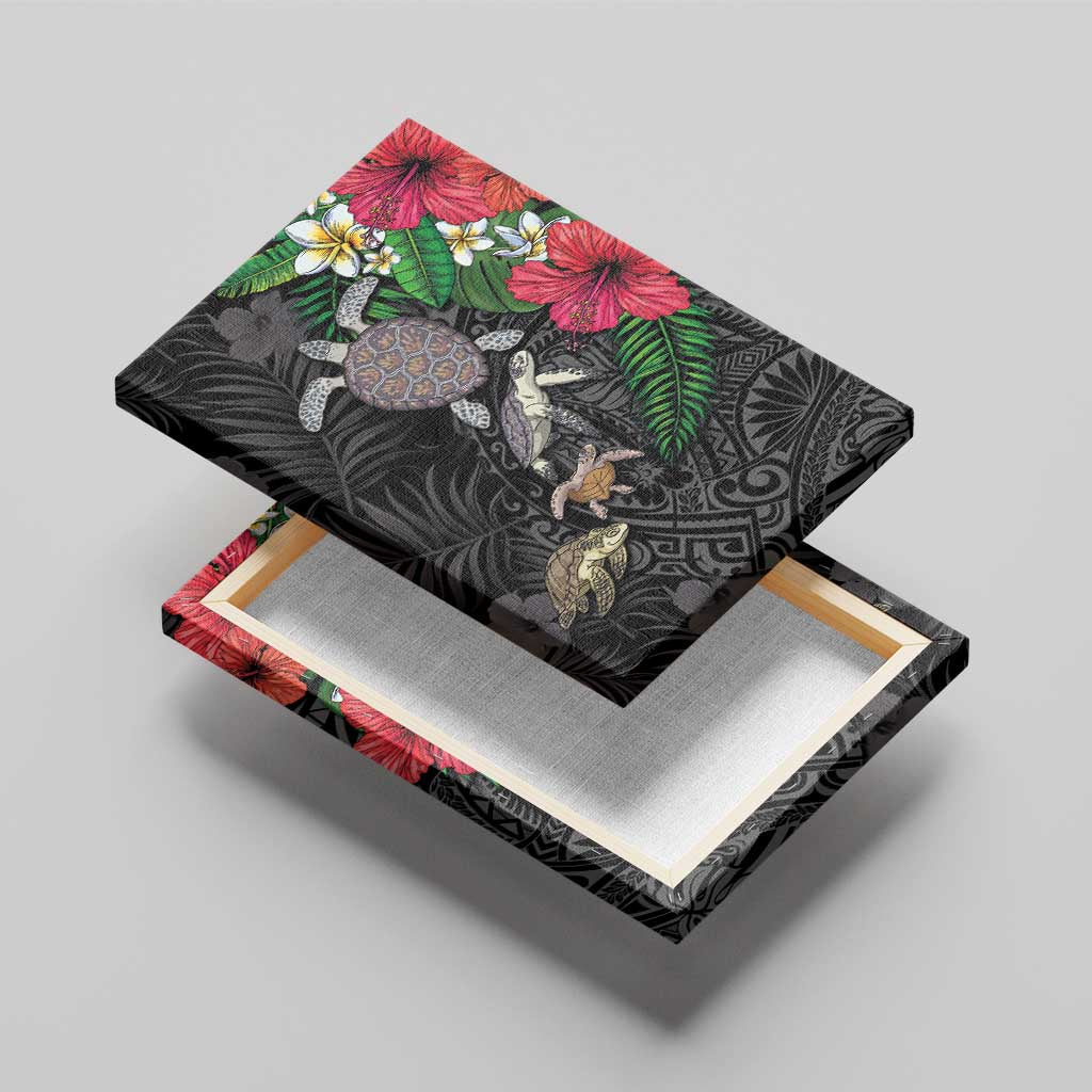 Hawaiian Tropical Plants and Turtles Canvas Wall Art Polynesian Art Motifs LT03 - Polynesian Pride