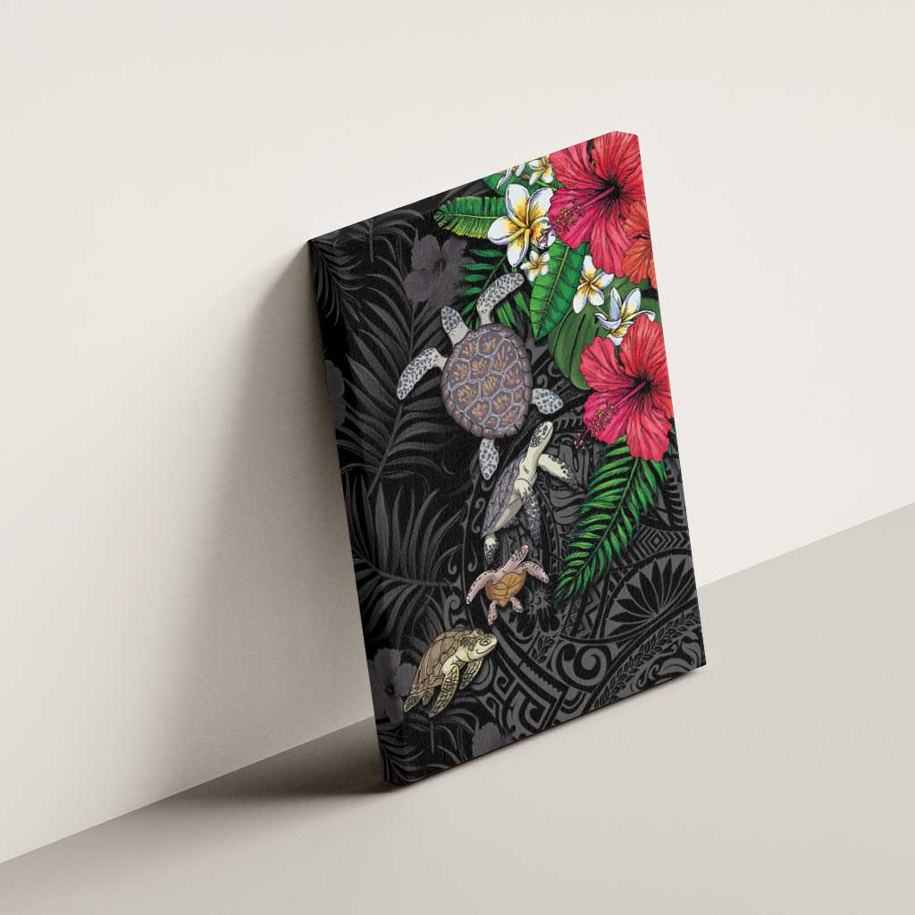Hawaiian Tropical Plants and Turtles Canvas Wall Art Polynesian Art Motifs LT03 - Polynesian Pride