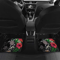Hawaiian Tropical Plants and Turtles Car Mats Polynesian Art Motifs LT03 Set 2pcs - Back Black - Polynesian Pride
