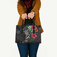 Hawaiian Tropical Plants and Turtles Leather Bag Polynesian Art Motifs LT03 - Polynesian Pride