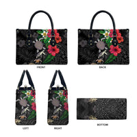 Hawaiian Tropical Plants and Turtles Leather Bag Polynesian Art Motifs LT03 - Polynesian Pride