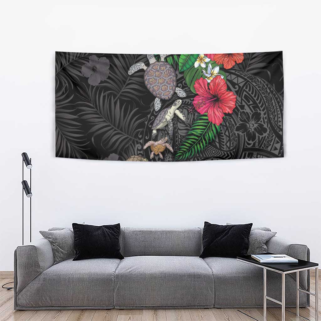 Hawaiian Tropical Plants and Turtles Tapestry Polynesian Art Motifs LT03 - Polynesian Pride