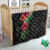 Hawaiian Tropical Plants Quilt Kakau Tattoo and Polynesian Pattern Half Black Color LT03 - Polynesian Pride