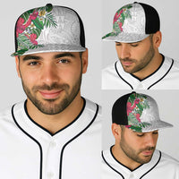 Hawaiian Tropical Plants Baseball Net Cap Kakau Tattoo and Polynesian Pattern Half Black White LT03 - Polynesian Pride