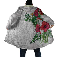 Hawaiian Tropical Plants Cloak Kakau Tattoo and Polynesian Pattern Half White Color LT03 - Polynesian Pride