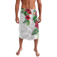 Hawaiian Tropical Plants Lavalava Kakau Tattoo and Polynesian Pattern Half White Color LT03 White - Polynesian Pride
