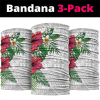 Hawaiian Tropical Plants Neck Gaiter Kakau Tattoo and Polynesian Pattern Half White Color LT03 package One Size: 25*50cm White - Polynesian Pride
