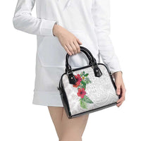 Hawaiian Tropical Plants Shoulder Handbag Kakau Tattoo and Polynesian Pattern Half White Color LT03 - Polynesian Pride