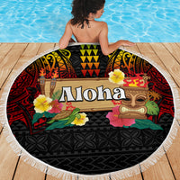 Hawaiian Elements and Polynesian Tattoo Beach Blanket LT03 - Polynesian Pride