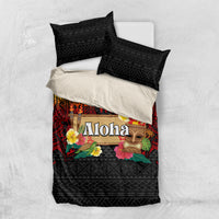 Hawaiian Elements and Polynesian Tattoo Bedding Set LT03 US Twin 172cm x 218cm Black - Polynesian Pride