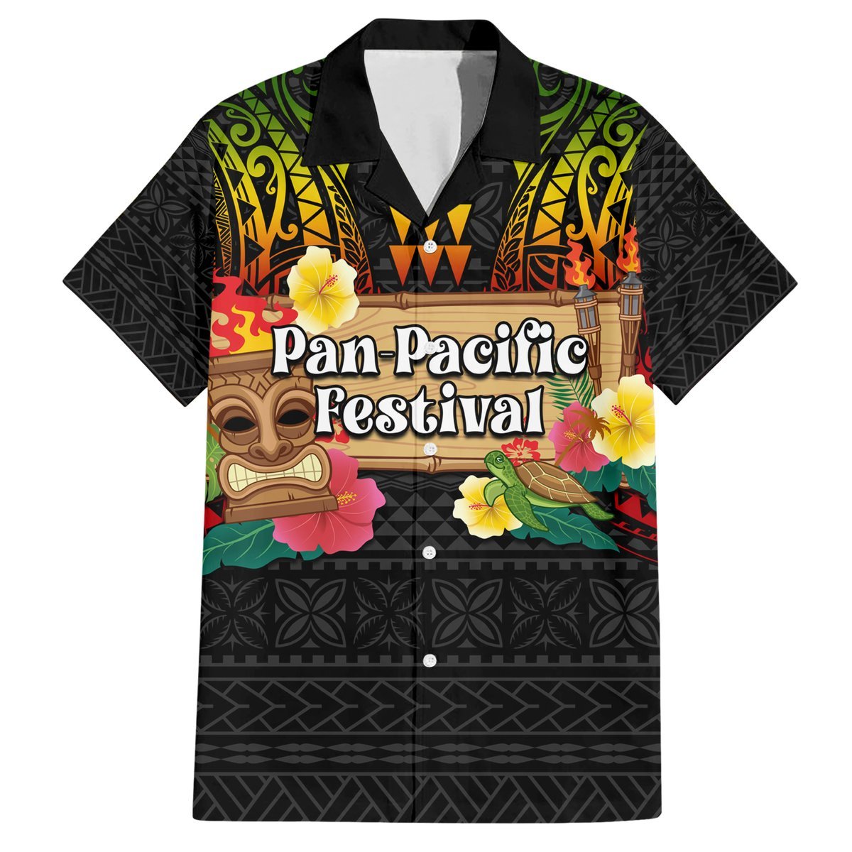 Hawaiian Elements and Polynesian Tattoo Hawaiian Shirt LT03 Black - Polynesian Pride