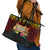 Hawaiian Elements and Polynesian Tattoo Leather Tote Bag