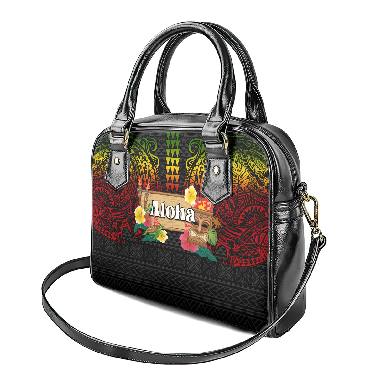 Hawaiian Elements and Polynesian Tattoo Shoulder Handbag LT03 - Polynesian Pride