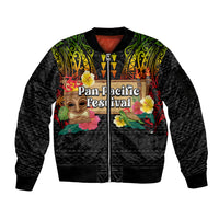 Hawaiian Elements and Polynesian Tattoo Sleeve Zip Bomber Jacket LT03 Unisex Black - Polynesian Pride