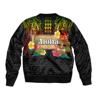 Hawaiian Elements and Polynesian Tattoo Sleeve Zip Bomber Jacket LT03 - Polynesian Pride