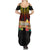 Hawaii Pan-Pacific Festival Summer Maxi Dress Hawaiian Elements and Polynesian Tattoo