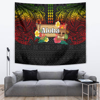 Hawaiian Elements and Polynesian Tattoo Tapestry LT03 Black - Polynesian Pride