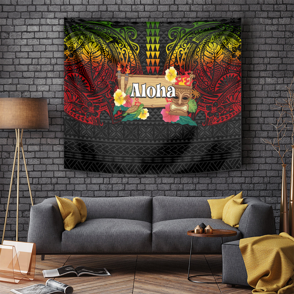 Hawaiian Elements and Polynesian Tattoo Tapestry LT03 - Polynesian Pride