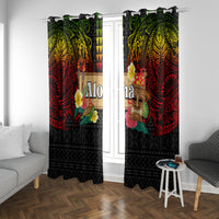Hawaiian Elements and Polynesian Tattoo Window Curtain LT03 With Grommets Black - Polynesian Pride