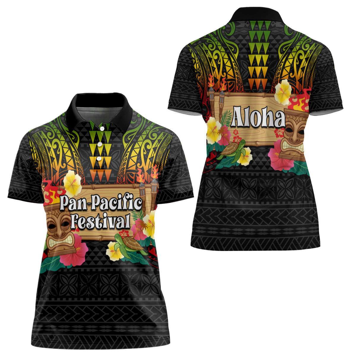Hawaiian Elements and Polynesian Tattoo Women Polo Shirt LT03 - Polynesian Pride