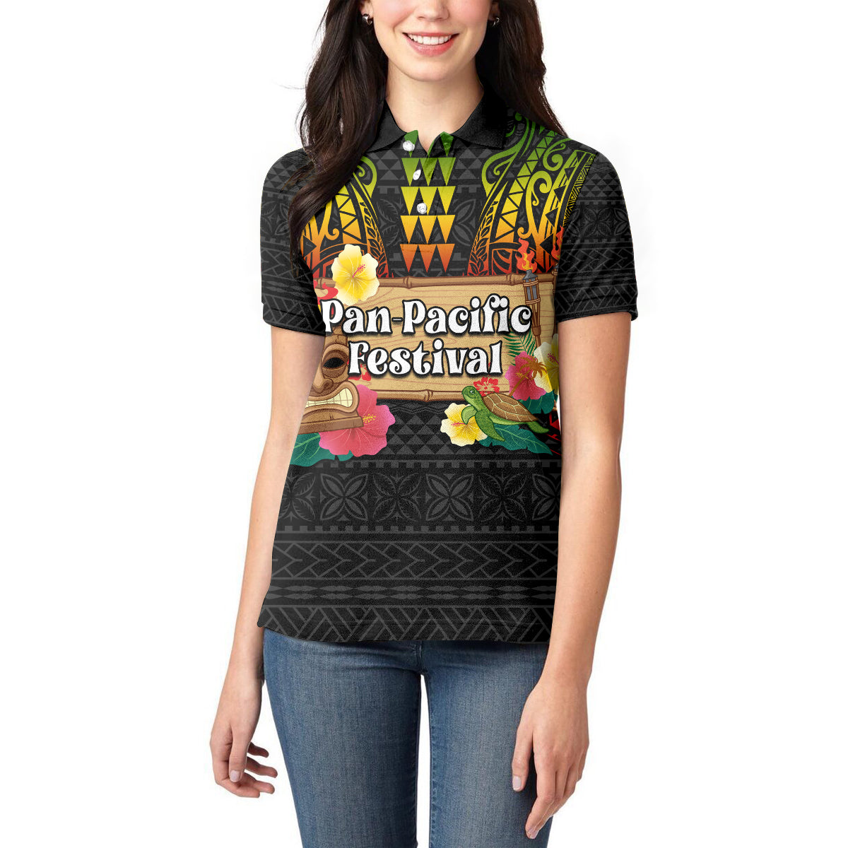 Hawaiian Elements and Polynesian Tattoo Women Polo Shirt LT03 - Polynesian Pride