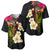 Hawaii Plumeria Baseball Jersey Polynesian Tattoo and Hibiscus