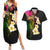 Hawaii Plumeria Couples Matching Summer Maxi Dress and Hawaiian Shirt Polynesian Tattoo and Hibiscus