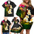 Hawaii Plumeria Family Matching Off Shoulder Short Dress and Hawaiian Shirt Polynesian Tattoo and Hibiscus