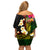 Hawaii Plumeria Family Matching Off Shoulder Short Dress and Hawaiian Shirt Polynesian Tattoo and Hibiscus