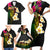 Hawaii Plumeria Family Matching Short Sleeve Bodycon Dress and Hawaiian Shirt Polynesian Tattoo and Hibiscus