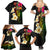 Hawaii Plumeria Family Matching Summer Maxi Dress and Hawaiian Shirt Polynesian Tattoo and Hibiscus