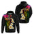 Hawaii Plumeria Hoodie Polynesian Tattoo and Hibiscus