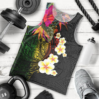 Hawaii Plumeria Men Tank Top Polynesian Tattoo and Hibiscus LT03 - Polynesian Pride