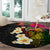 Hawaii Plumeria Round Carpet Polynesian Tattoo and Hibiscus