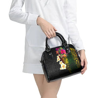 Hawaii Plumeria Shoulder Handbag Polynesian Tattoo and Hibiscus LT03 - Polynesian Pride