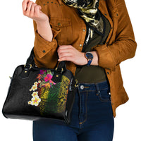 Hawaii Plumeria Shoulder Handbag Polynesian Tattoo and Hibiscus LT03 - Polynesian Pride