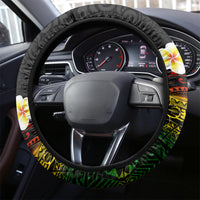 Hawaii Plumeria Steering Wheel Cover Polynesian Tattoo and Hibiscus LT03 - Polynesian Pride