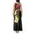 Hawaii Plumeria Tank Maxi Dress Polynesian Tattoo and Hibiscus