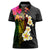 Hawaii Plumeria Women Polo Shirt Polynesian Tattoo and Hibiscus