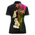 Hawaii Plumeria Women Polo Shirt Polynesian Tattoo and Hibiscus