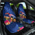 New Zealand Tuatara Car Seat Cover Silver Fern Hibiscus and Tribal Maori Pattern Blue Color