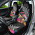 New Zealand Tuatara Car Seat Cover Silver Fern Hibiscus and Tribal Maori Pattern Black Color