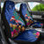 New Zealand Tuatara Christmas Car Seat Cover Silver Fern and Xmas Pohutukawa Tree Blue Color