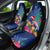 New Zealand Tuatara Christmas Car Seat Cover Silver Fern and Xmas Pohutukawa Tree Blue Color