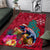 New Zealand Tuatara Christmas Area Rug Silver Fern and Xmas Pohutukawa Tree Red Color