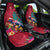 New Zealand Tuatara Christmas Car Seat Cover Silver Fern and Xmas Pohutukawa Tree Red Color