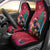 New Zealand Tuatara Christmas Car Seat Cover Silver Fern and Xmas Pohutukawa Tree Red Color